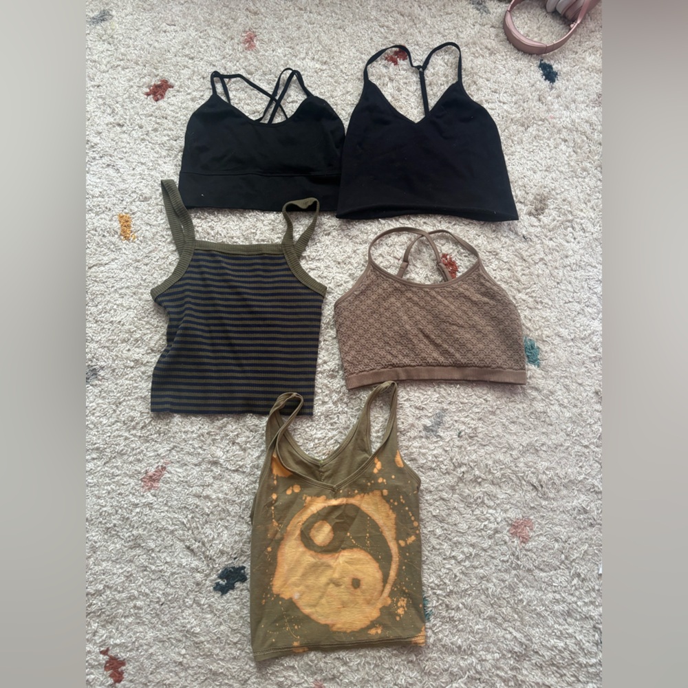Boho crop tops! 
Olive green-SOLD
